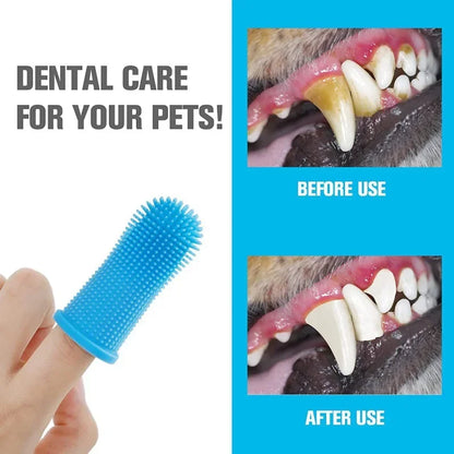 Super Soft Dog Finger Toothbrush Nontoxic Silicone Teeth Cleaning & Breath Care for Cats & Dogs