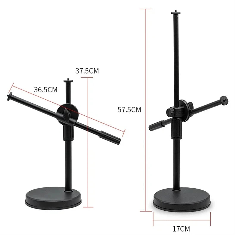 Overhead Tripod with Ring Light - Tabletop Stand & Mobile Phone Holder for Nail Art Photography