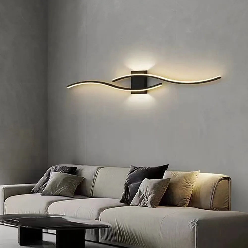 Modern LED Wall Lamp - Long Strip Decorative Lighting for Bedroom, Living Room & TV Background
