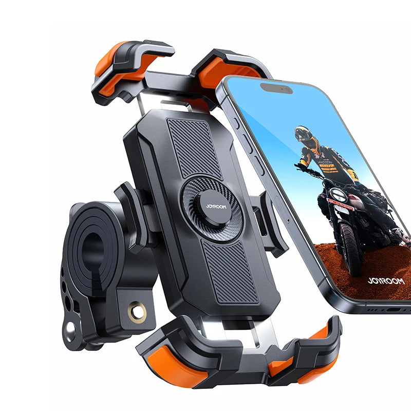 Joyroom Motorcycle Phone Mount - Upgraded Ultra-Stable Bike Holder for Handlebar, Scooter, and Bicycle Clamp