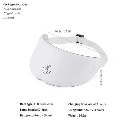 Neck LED Lift Mask - Photon Skin Tightening & Anti-Wrinkle Beauty Device for Neck Rejuvenation