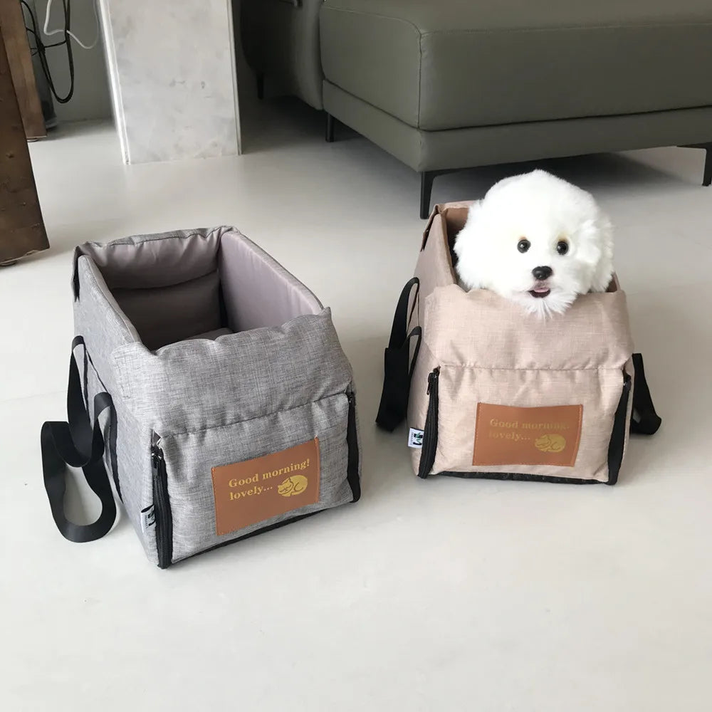 Portable Dog Car Seat Bed – Safety Travel Carrier for Small Dogs & Cats