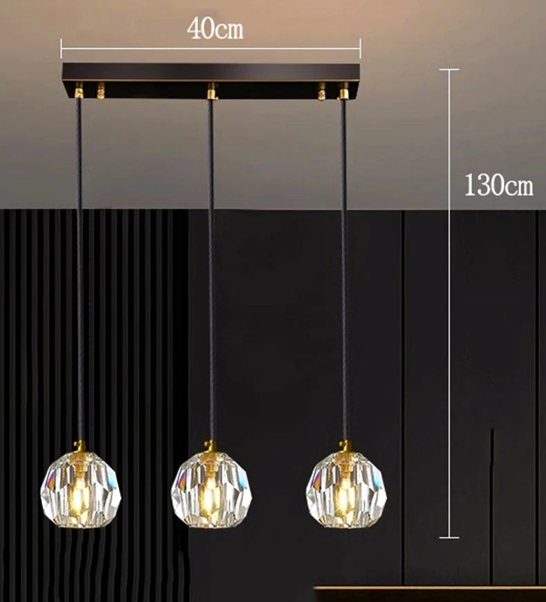 Modern Glass Pendant Lights, LED Ceiling Lamp & Hanging Chandelier for Dining Room
