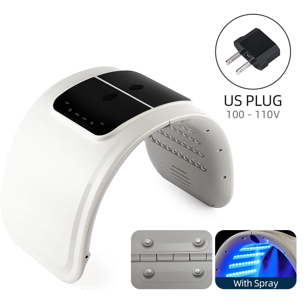 foreverlily LED Face Mask PDT Machine - 7-Color Photon Skin Rejuvenation & Nano Spray for Face & Body