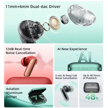 Global Version realme Buds Air 7 Pro - 53dB Active Noise Cancelling TWS Earphones with 48H Battery