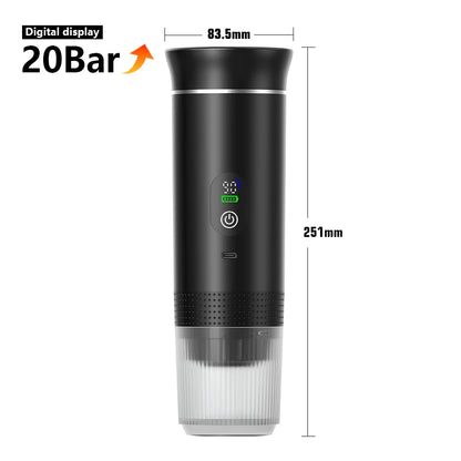 Wireless Portable Espresso Coffee Machine - 3-in-1 Travel Maker for Car, Home & Camping