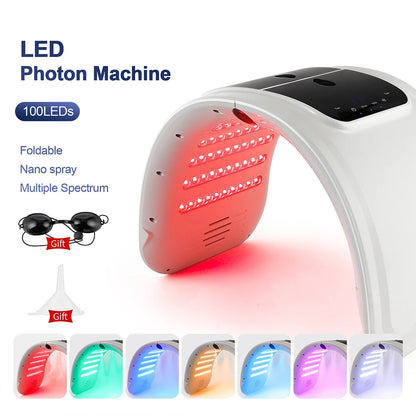 foreverlily LED Face Mask PDT Machine - 7-Color Photon Skin Rejuvenation & Nano Spray for Face & Body