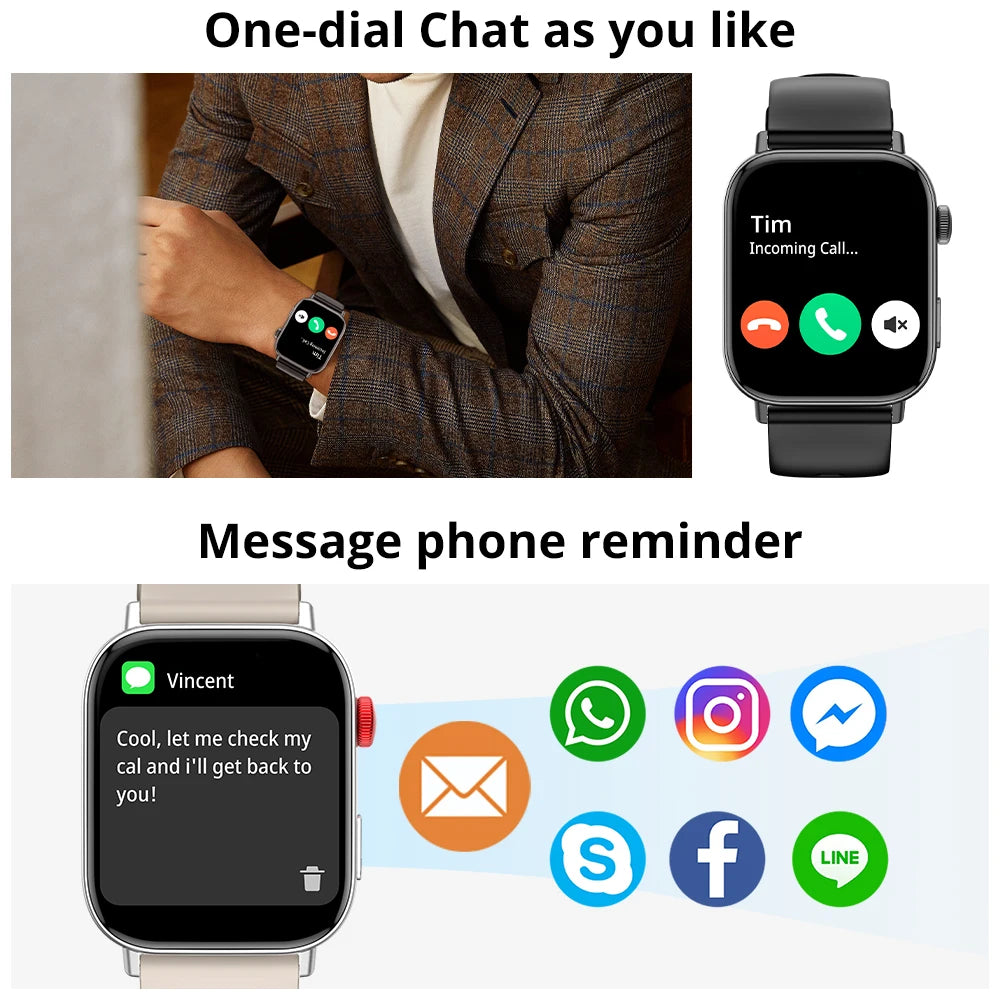 COLMI C8 Max Voice Calling Smart Watch, 1.93" HD Color Display, Health & Fitness Tracking for Men & Women