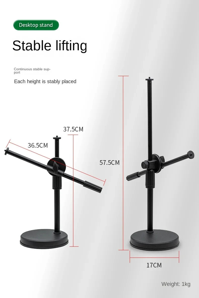 Overhead Tripod with Ring Light - Tabletop Stand & Mobile Phone Holder for Nail Art Photography