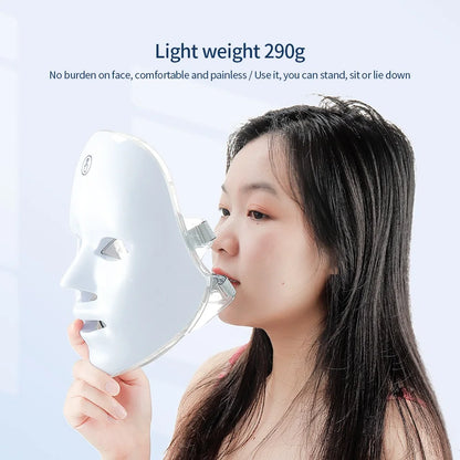 Wireless 7-Color LED Face Beauty Machine - Skin Tightening & Rejuvenation Facial & Neck Mask