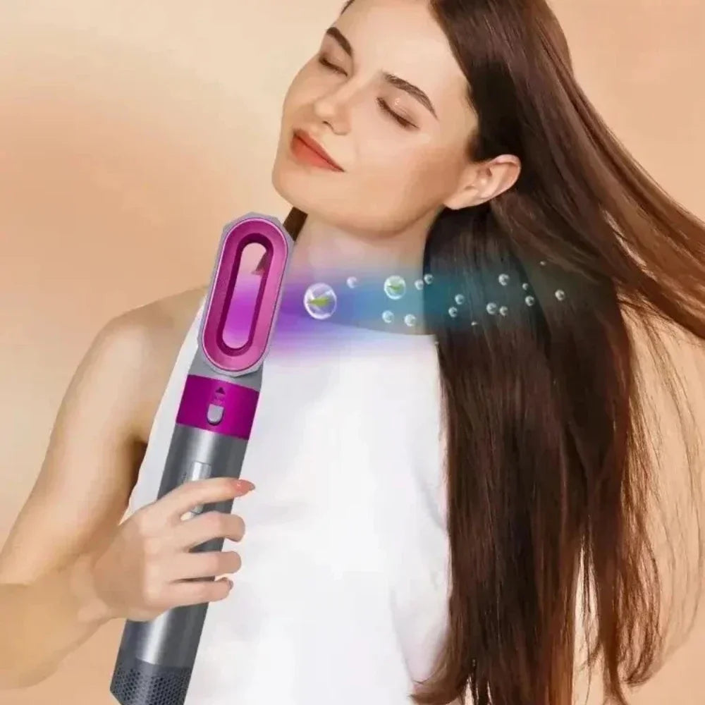 5-in-1 Low Noise Hair Styler - Professional Hair Curling, Straightening, Drying Hot Air Brushes, 1000W