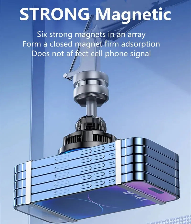 Magnetic Car Wireless Charger & Cooling Phone Holder Mount for MagSafe iPhone 12-16 Pro Max Fast Charging Stand