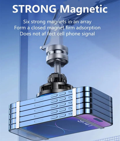 Magnetic Car Wireless Charger & Cooling Phone Holder Mount for MagSafe iPhone 12-16 Pro Max Fast Charging Stand
