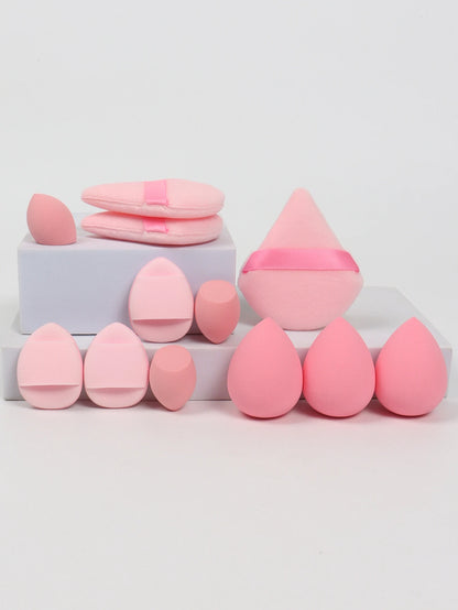 12-Piece All-Purpose Makeup Sponge Set – Powder Puffs, Beauty Eggs & Mini Cushions