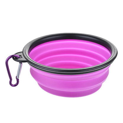 Collapsible Silicone Dog Bowl – Portable Folding Feeder for Outdoor Travel (350/1000ml)