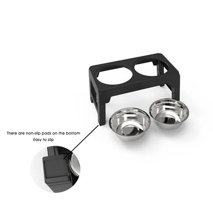 BOOTEELY Elevated Dog Feeder with Adjustable Stand & Double Stainless Steel Bowls for All Dog Sizes