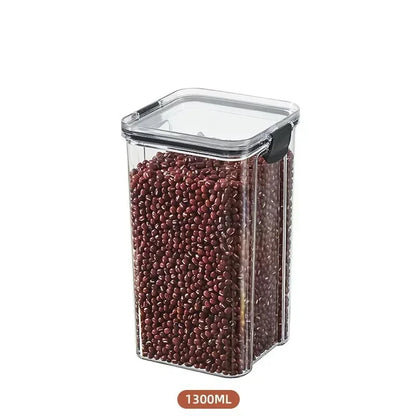 Stackable Plastic Food Storage Containers Set 460-1800ml for Grains, Tea & Snacks