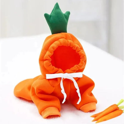 Cute Carrot Shape Dog Hoodie – Warm Fleece Sweater Coat for Puppies & Small Dogs