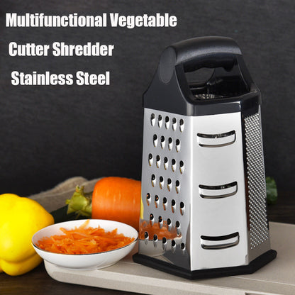 Multifunctional 6-Sided Stainless Steel Box Grater for Vegetables & Cheese