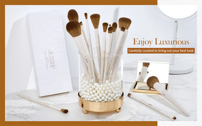 Jessup 14PC Makeup Brush Set - Synthetic Brushes for Foundation, Contour, Eyeshadow & Highlight T329