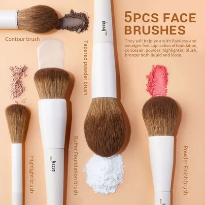 Jessup 14PC Makeup Brush Set - Synthetic Brushes for Foundation, Contour, Eyeshadow & Highlight T329