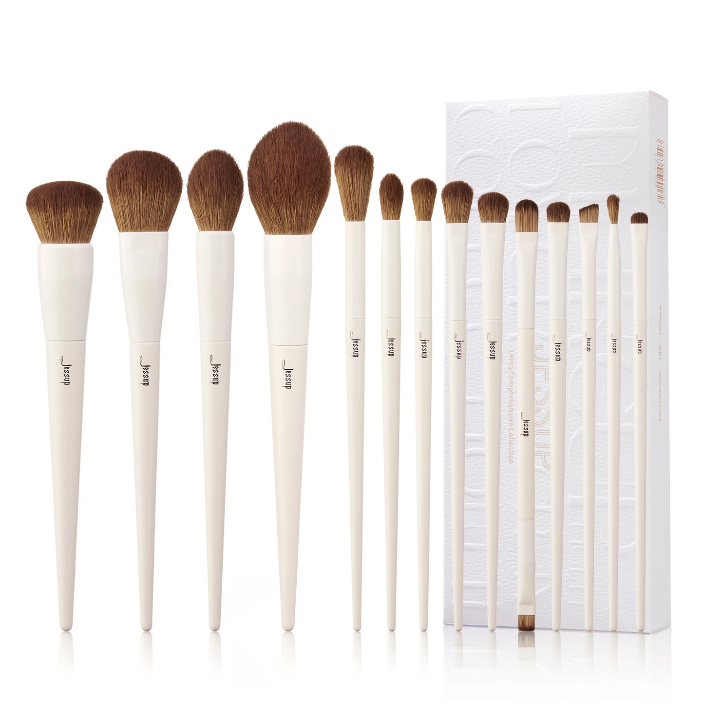 Jessup 14PC Makeup Brush Set - Synthetic Brushes for Foundation, Contour, Eyeshadow & Highlight T329