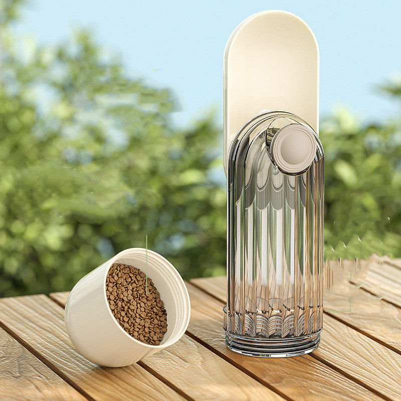 2-in-1 Green Pet Water Cup for Dog Walking and Feeding