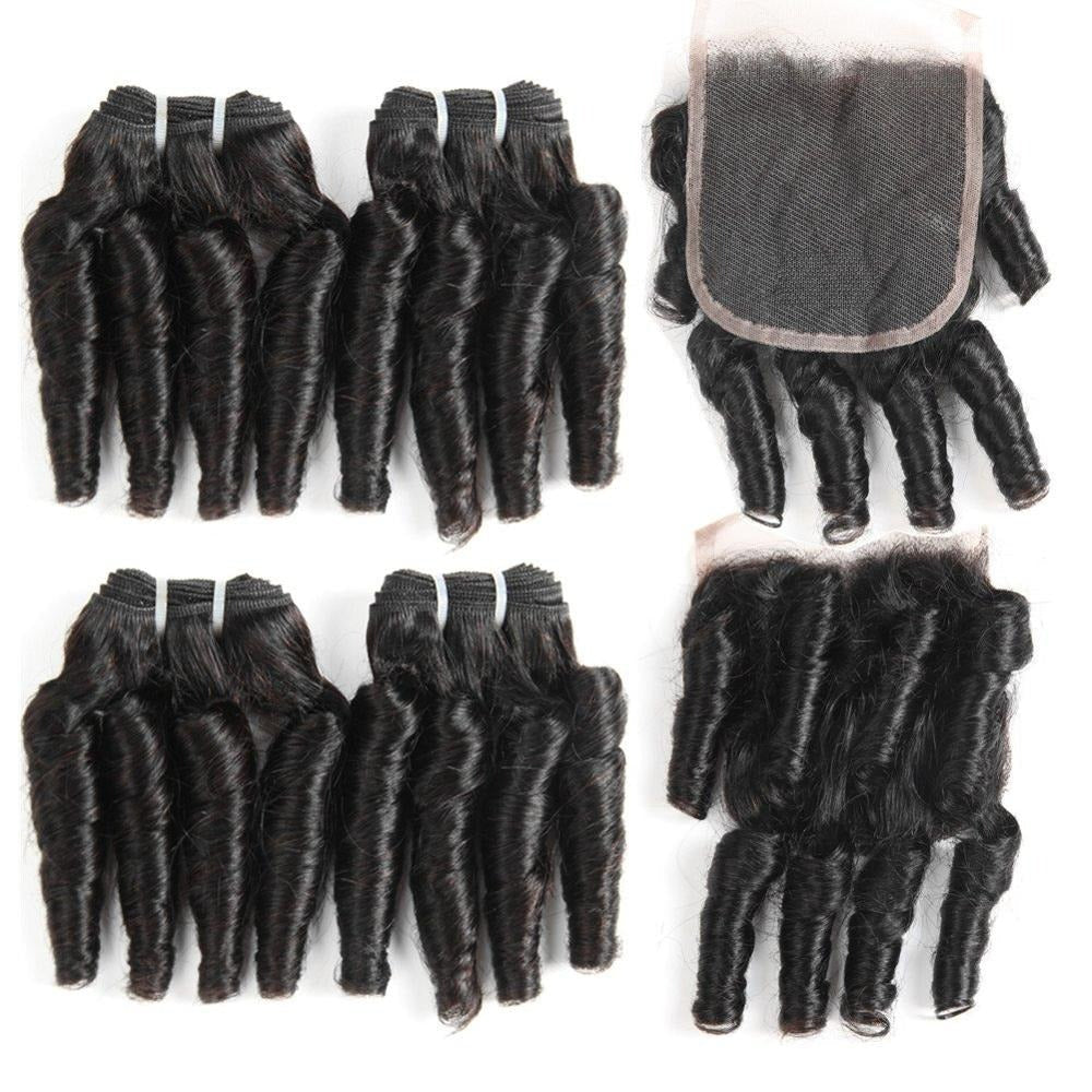 Spring Curl Fumi Human Hair bundles with Closures