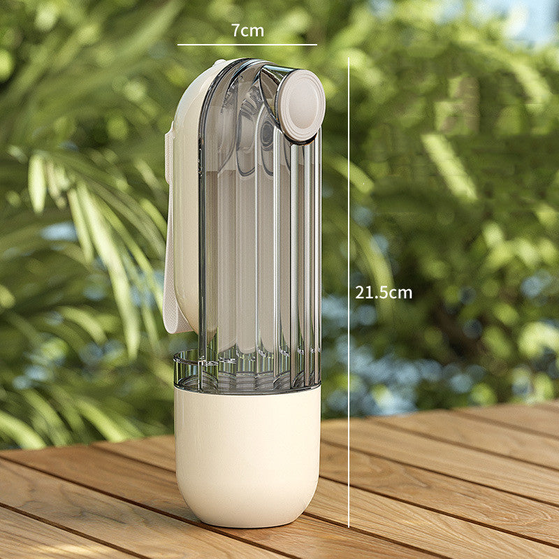 2-in-1 Green Pet Water Cup for Dog Walking and Feeding