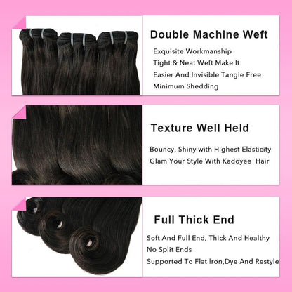 Straight Curve Fumi Human Hair bundles with 4x4 Closures