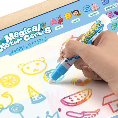 100x80CM Magic Water Drawing Mat with Reusable Pens, Montessori Doodle Painting Board for Kids