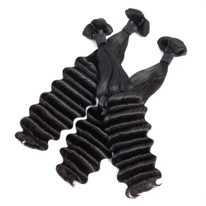 Fancy Deep Wavy Fumi Human Hair bundles with 4x4 Closure