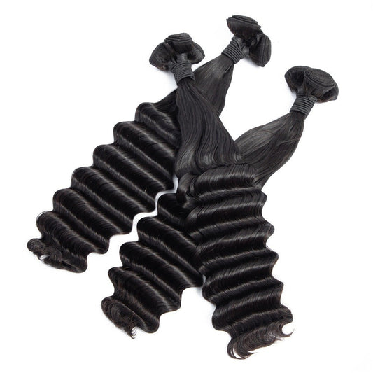 Fancy Deep Wavy Fumi Human Hair bundles with 4x4 Closure