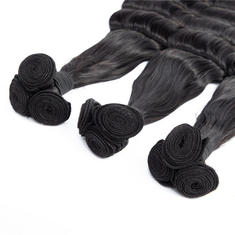 Fancy Deep Wavy Fumi Human Hair bundles with 4x4 Closure