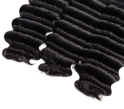 Fancy Deep Wavy Fumi Human Hair bundles with 4x4 Closure