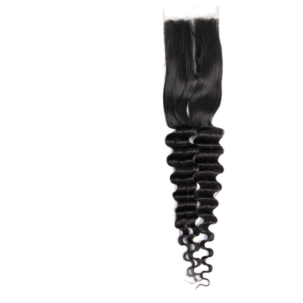 Fancy Deep Wavy Fumi Human Hair bundles with 4x4 Closure