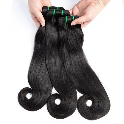 Straight Curve Fumi Human Hair bundles with 4x4 Closures
